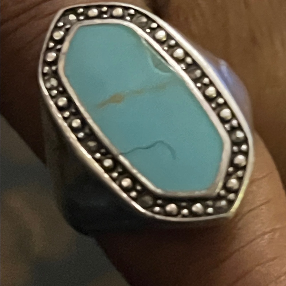 Turquoise Silver Ring - Picture 6 of 6
